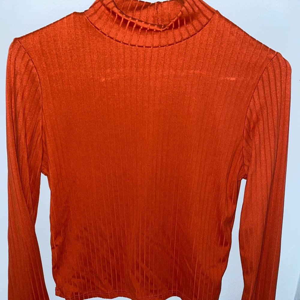 Mock neck turtleneck crop top